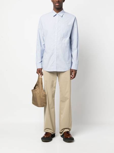 stripe-pattern cotton shirt
