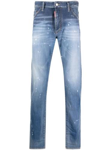paint splatter-print jeans