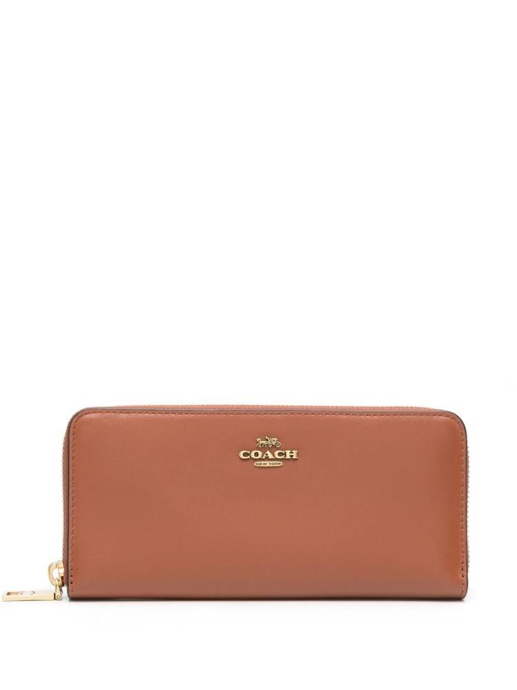 logo-plaque leather purse
