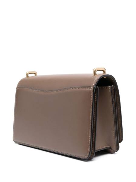 logo-plaque leather shoulder bag