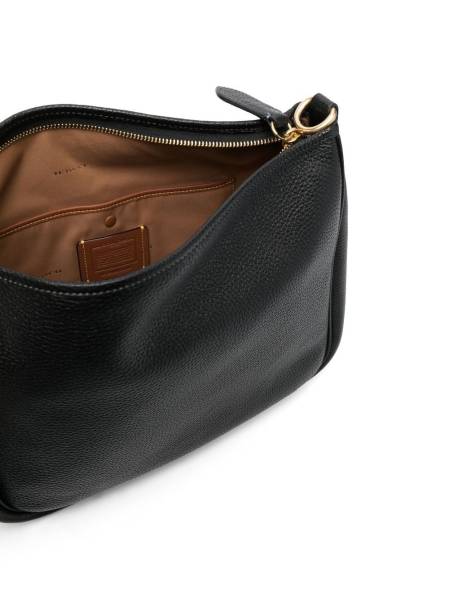 pebble-texture leather shoulder bag