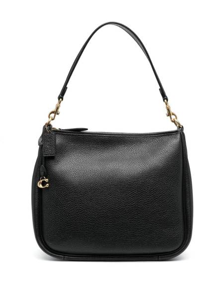 pebble-texture leather shoulder bag