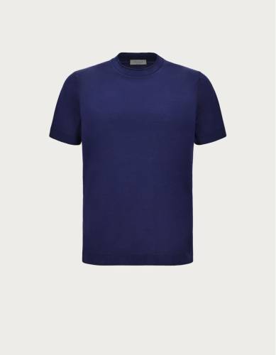 Canali Blue T-Shirt in Filoscozia Cotton