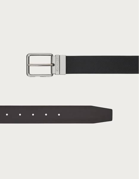 Black tumbled calfskin belt