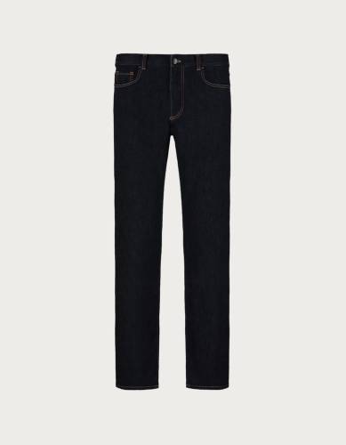 Five-pocket trousers in soft touch blue denim