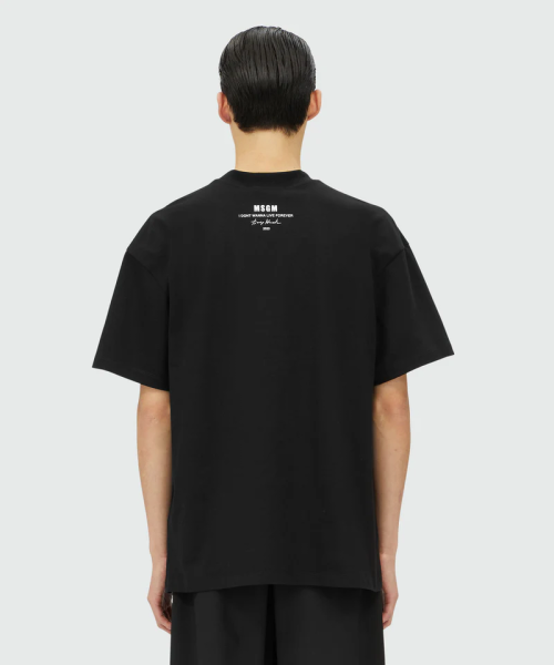 MSGM T-Shirt with I Don't Wanna Live Forever Quote