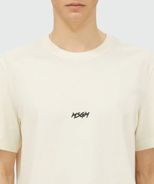 MSGM Jersey T-Shirt with Micro Logo Print