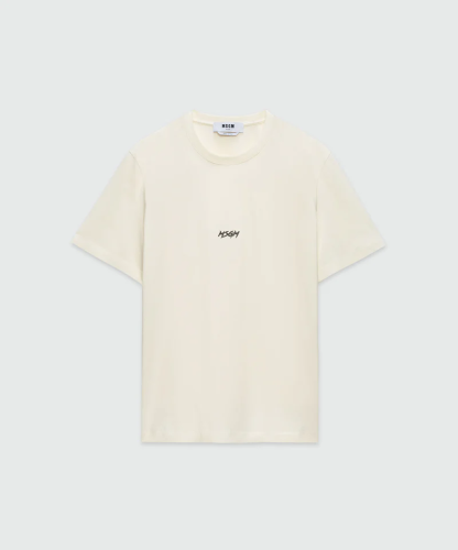 MSGM Jersey T-Shirt with Micro Logo Print