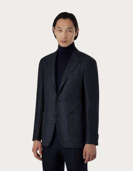 Coat in Navy Blue 180's Wool