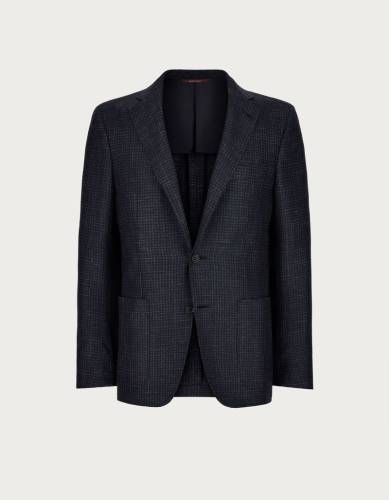 Coat in Navy Blue 180's Wool