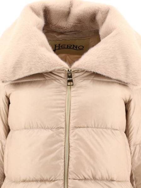 Herno Faux-Fur Collar Quilted Jacket