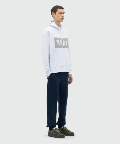 White jersey sweatshirt with box logo print