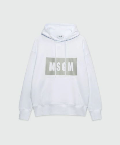 White jersey sweatshirt with box logo print