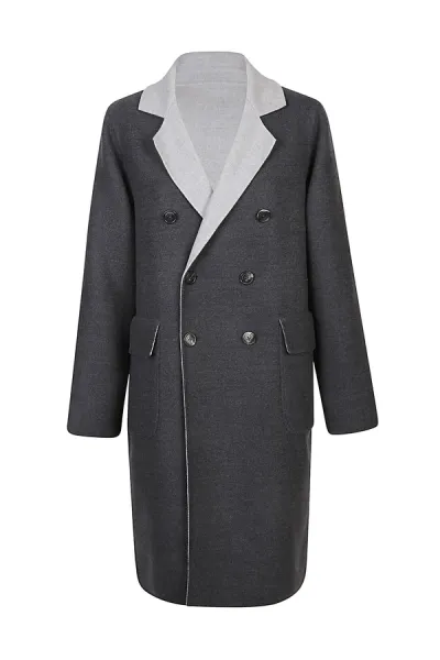 DOUBLE-BREASTED WOOL COAT