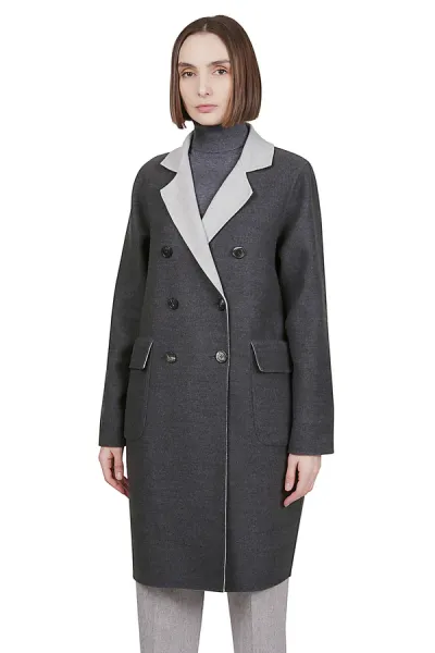 DOUBLE-BREASTED WOOL COAT