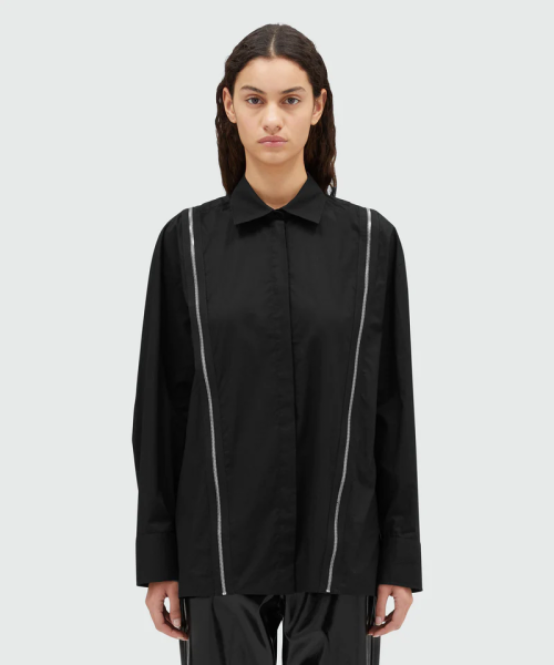 Poplin shirt with zippers