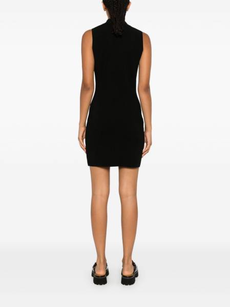 Stretch Viscose Mock Neck Dress