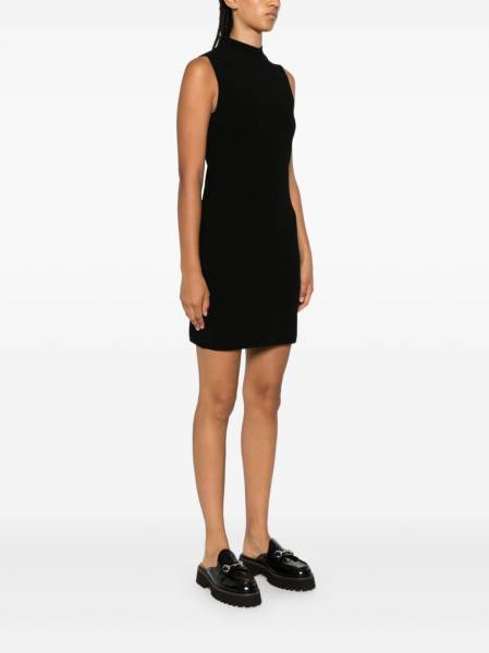 Stretch Viscose Mock Neck Dress