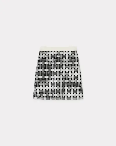 'KENZO Weave' jacquard skirt in cotton and wool