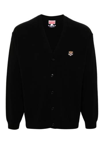 Lucky Tiger Embroidered Wool Cardigan