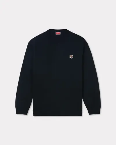 Lucky Tiger' embroidered wool jumper