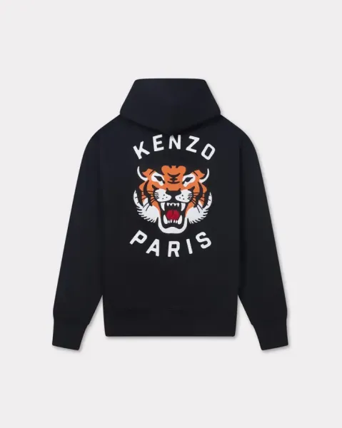 Lucky Tiger' genderless embroidered oversized hoodie