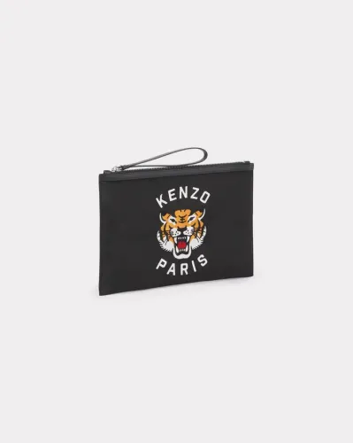 Large 'KENZO Varsity' purse in embroidered nylon