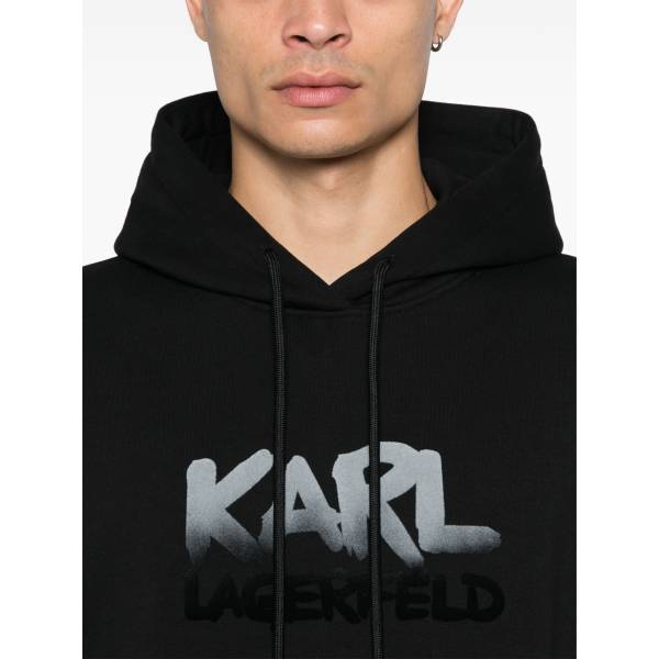 Karl Lagerfeld Flocked Logo Hoodie