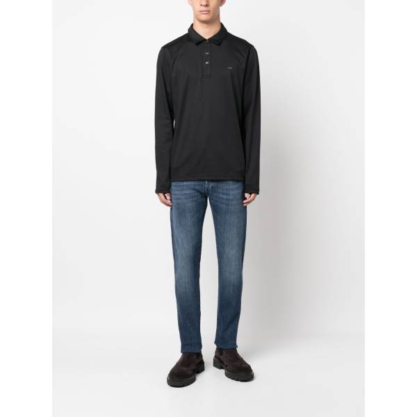 Michael Kors Long-Sleeve Cotton Polo Shirt