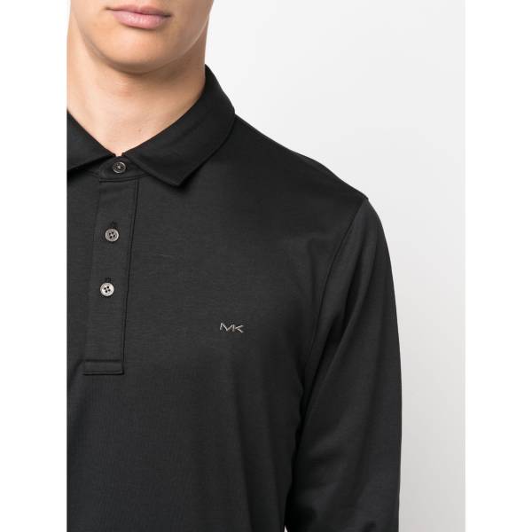 Michael Kors Long-Sleeve Cotton Polo Shirt