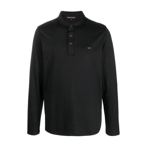 Michael Kors Long-Sleeve Cotton Polo Shirt