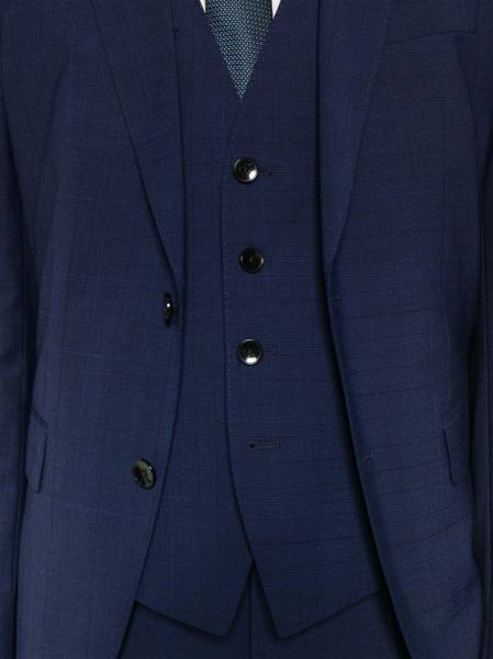 Boss Plaid-Check Three-Piece Suit