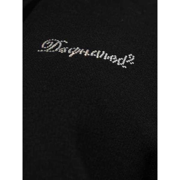 DSQUARED2 Rhinestone-Logo Cropped Hoodie