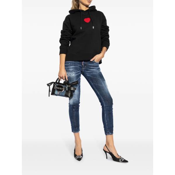 DSQUARED2 Heart-Patch Cotton Hoodie