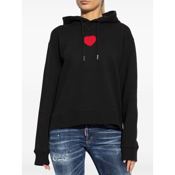 DSQUARED2 Heart-Patch Cotton Hoodie