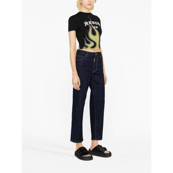 DSQUARED2 Logo-Patch Straight-Leg Jeans