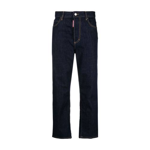 DSQUARED2 Logo-Patch Straight-Leg Jeans