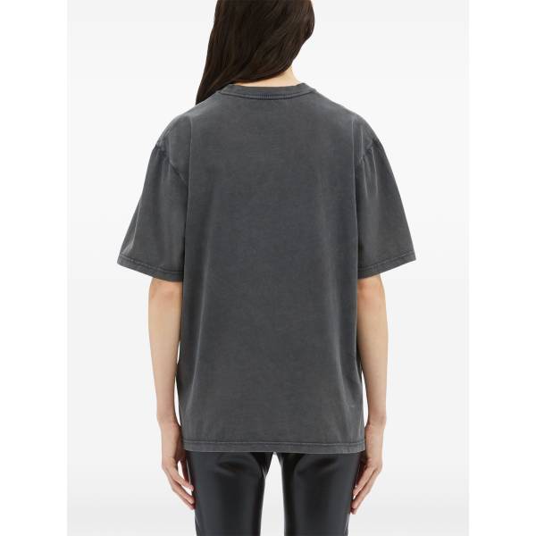 MSGM Studded-Logo Faded T-Shirt