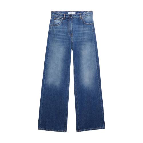 MSGM Logo-Appliqué Wide-Leg Jeans