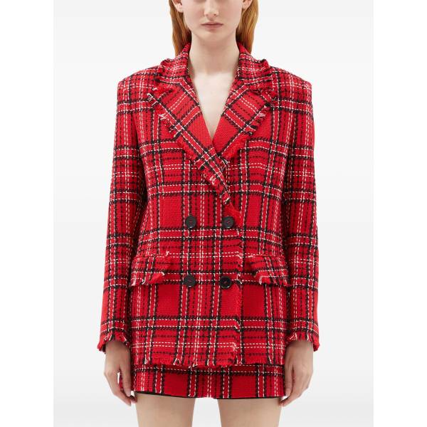 MSGM Check Double-Breasted Blazer