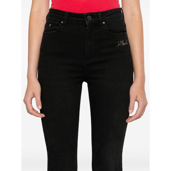 Karl Lagerfeld Crystal-Logo Skinny Jeans