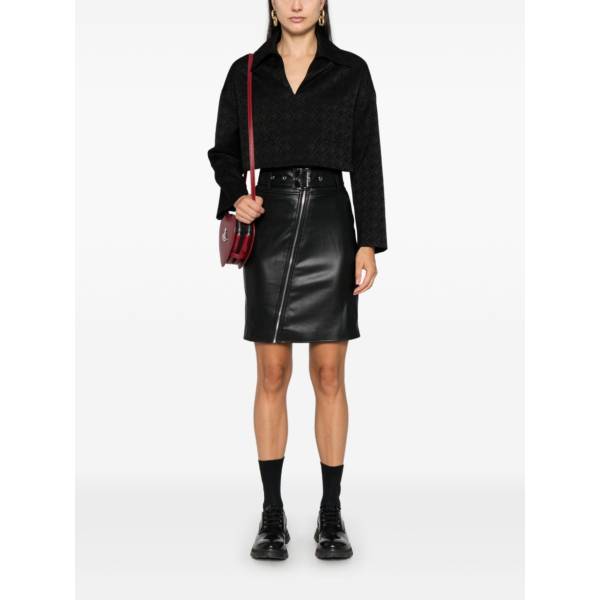 Karl Lagerfeld Faux-Leather Biker Skirt