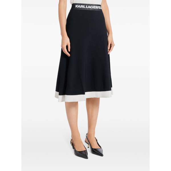 Karl Lagerfeld Flared Knit Skirt