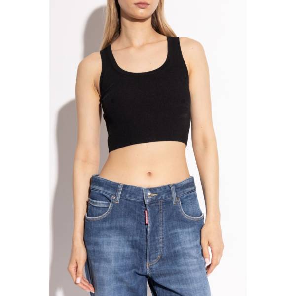 Michael Michael Kors Fine-Ribbed Cropped Tank Top