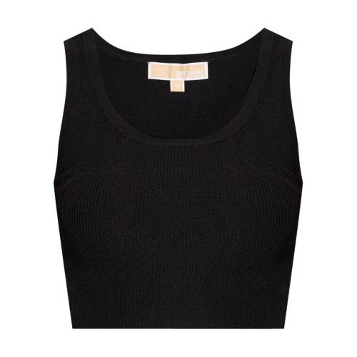 Michael Michael Kors Fine-Ribbed Cropped Tank Top