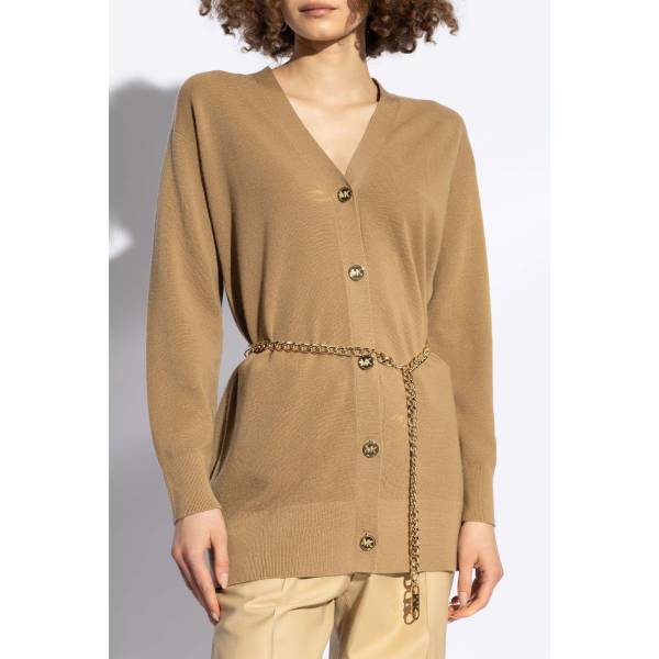 Michael Kors Chain Belted Long Cardigan