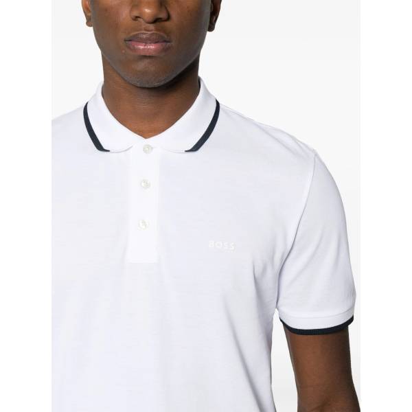 Boss Logo-Rubberised Cotton Polo Shirt