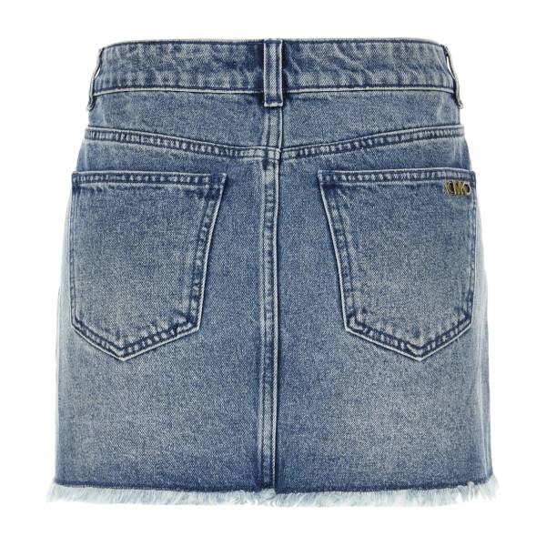 Michael Kors Frayed Denim Mini Skirt