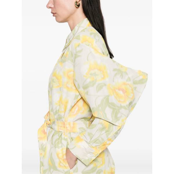 KENZO Peonies Kimono Sleeve Shirt Dress